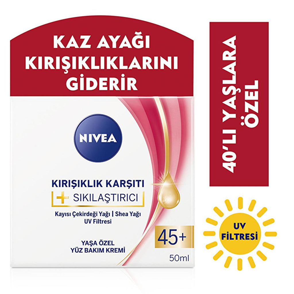 Nivea Anti-Wrinkle Face Cream for Mature Skin - Firming, UV Protection, 1.69 fl oz