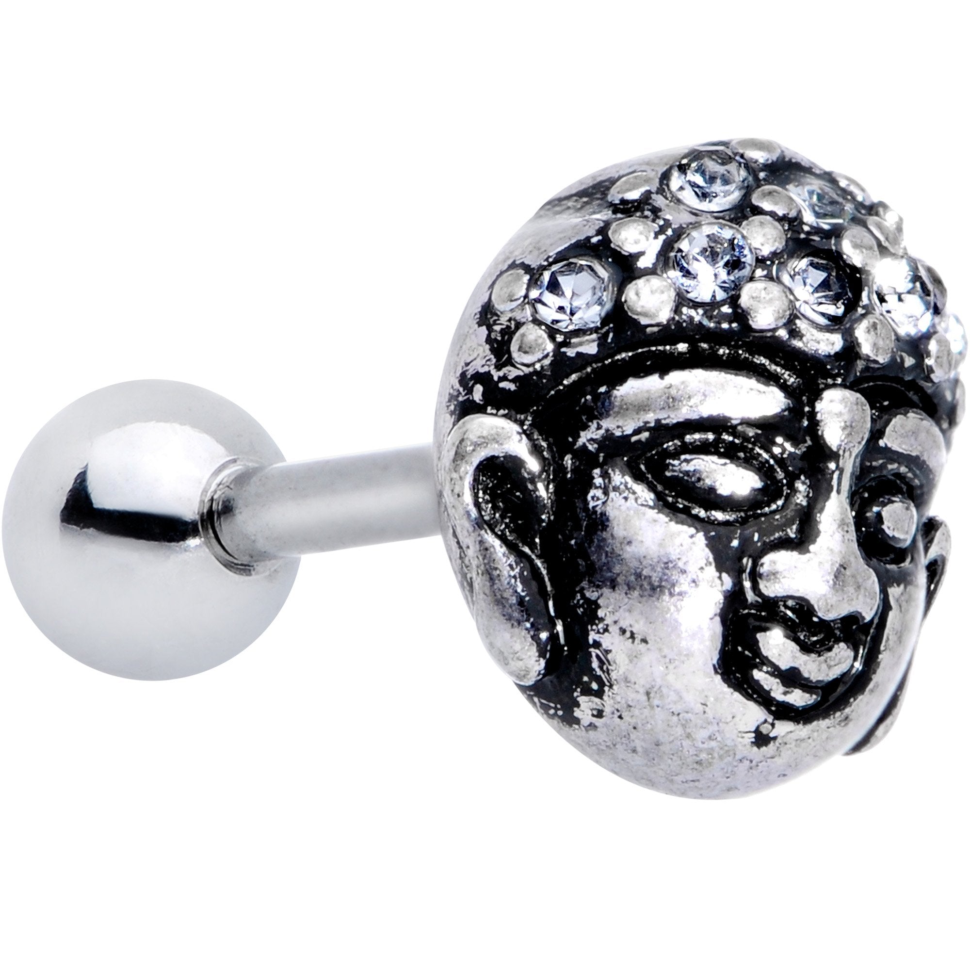 BodyCandy Clear Gem Expanding Buddha Brain Cartilage Tragus Stud — main product shot