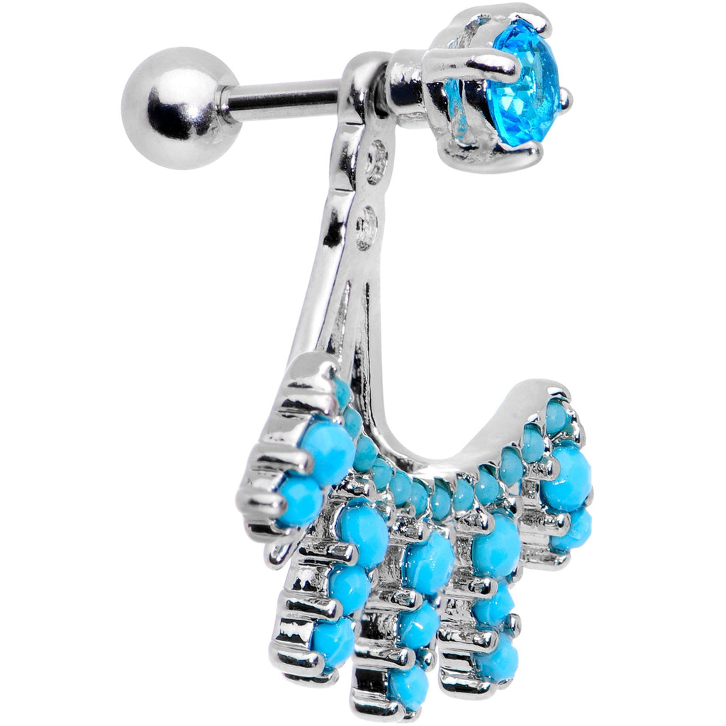 BodyCandy 1/4 Aqua Gem Darling Fan Dangle Cartilage Tragus Piercing — lifestyle context