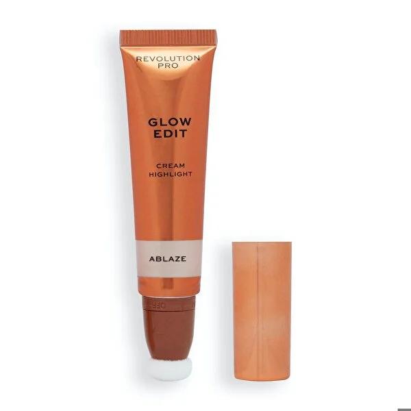 Revolution Pro Glow Edit Ablaze Cream Highlighter: Radiant, Vegan, & Cruelty-Free - Achieve a Dewy, Luminous Complexion (15ml)