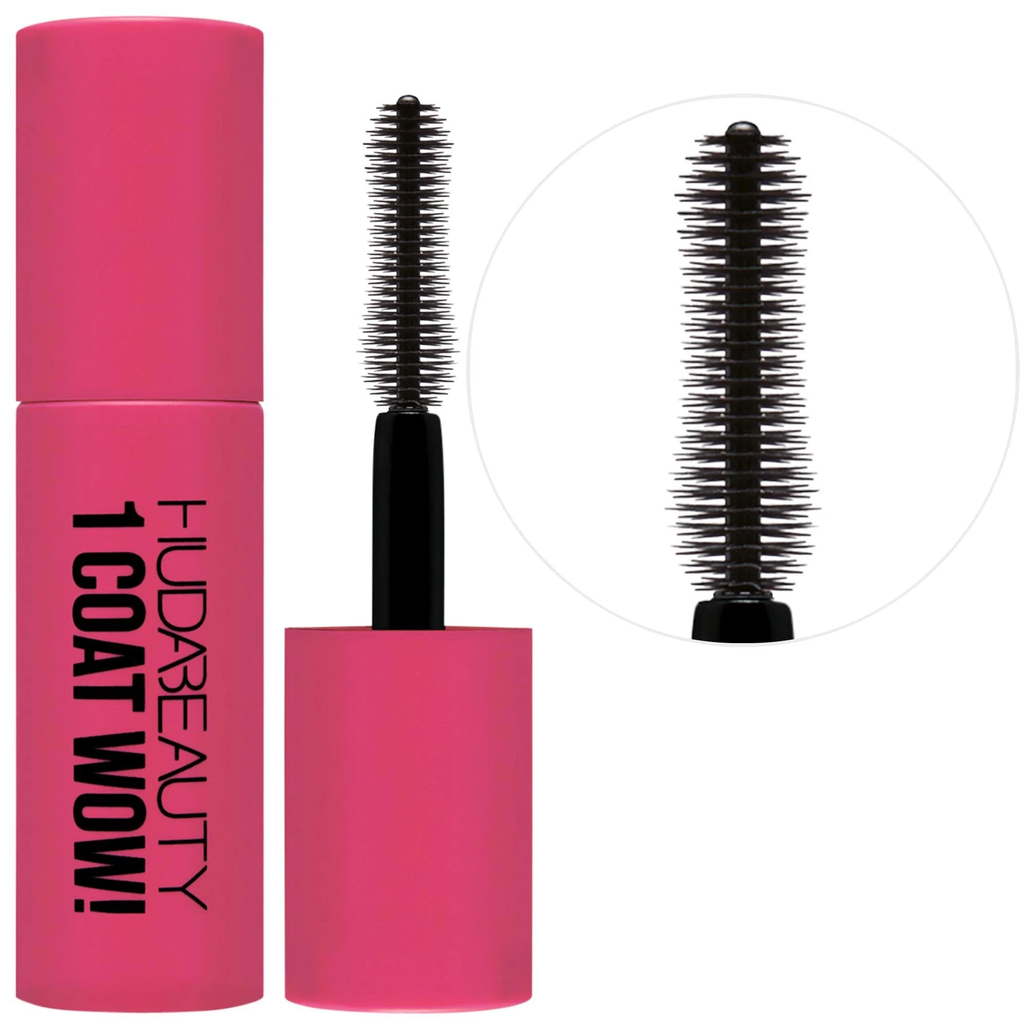 1 Coat WOW. Volumizing Mascara: Extreme Volume, Length & Curl - Ultra-Black, Cruelty-Free, Paraben-Free - Dramatic Eyelash Enhancer