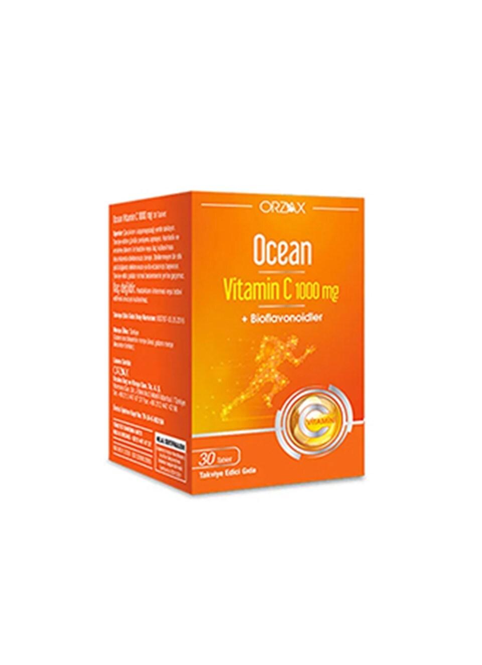 Orzax Ocean Vitamin C 1000 mg Supplement - Boost Immune System Support & Overall Health - 30 Tablets