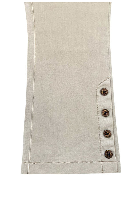 KADOU BOUTIQUE Flare Capri Pants With Buttons — lifestyle context