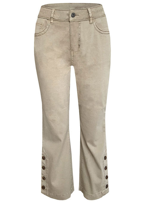 KADOU BOUTIQUE Flare Capri Pants With Buttons — main product shot