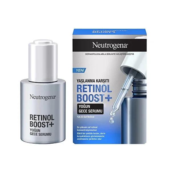 Neutrogena Retinol Boost+ Anti-Aging Night Serum - Reduces Fine Lines & Wrinkles, 1.01 fl oz