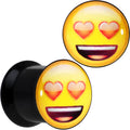 BodyCandy 00G Licensed Heart Eyes emoji Acrylic Double Flare Plug Set — main product shot