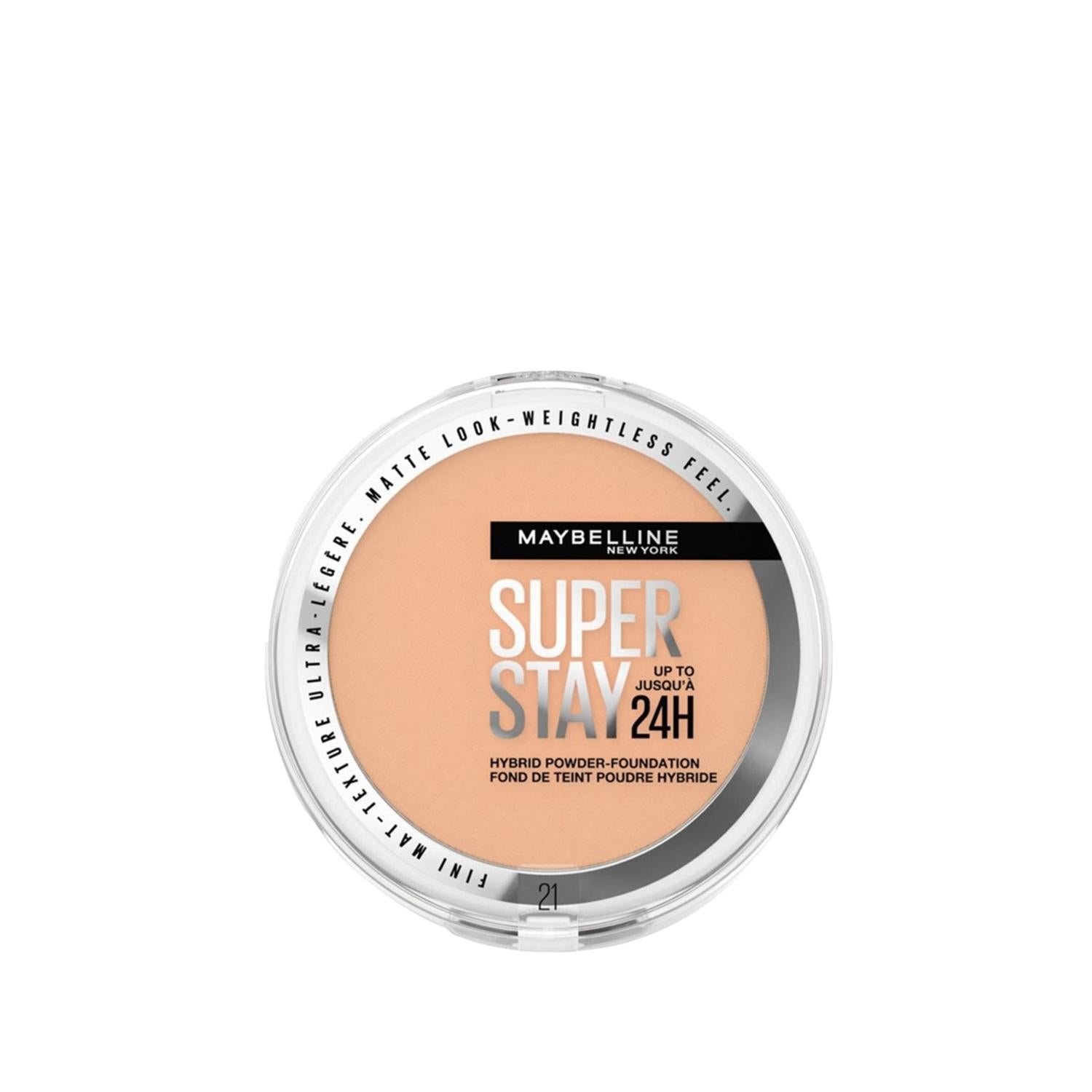 Maybelline New York Superstay Hybrid Powder Foundation Makeup - Shade 21, Long-Lasting Coverage