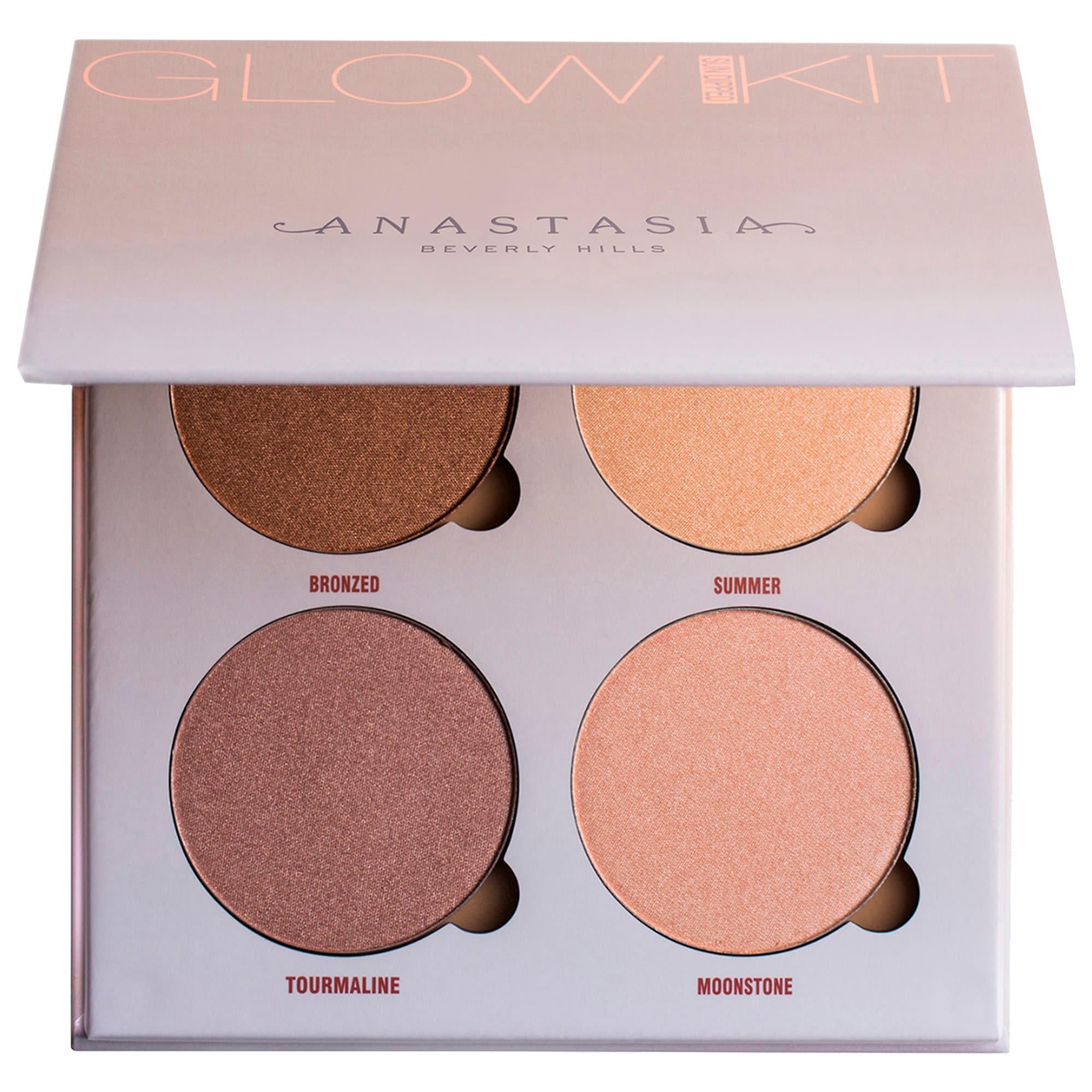 Sun Dipped Glow Kit Powder Highlighter Kit - 4 Metallic Shades for Radiant Complexion