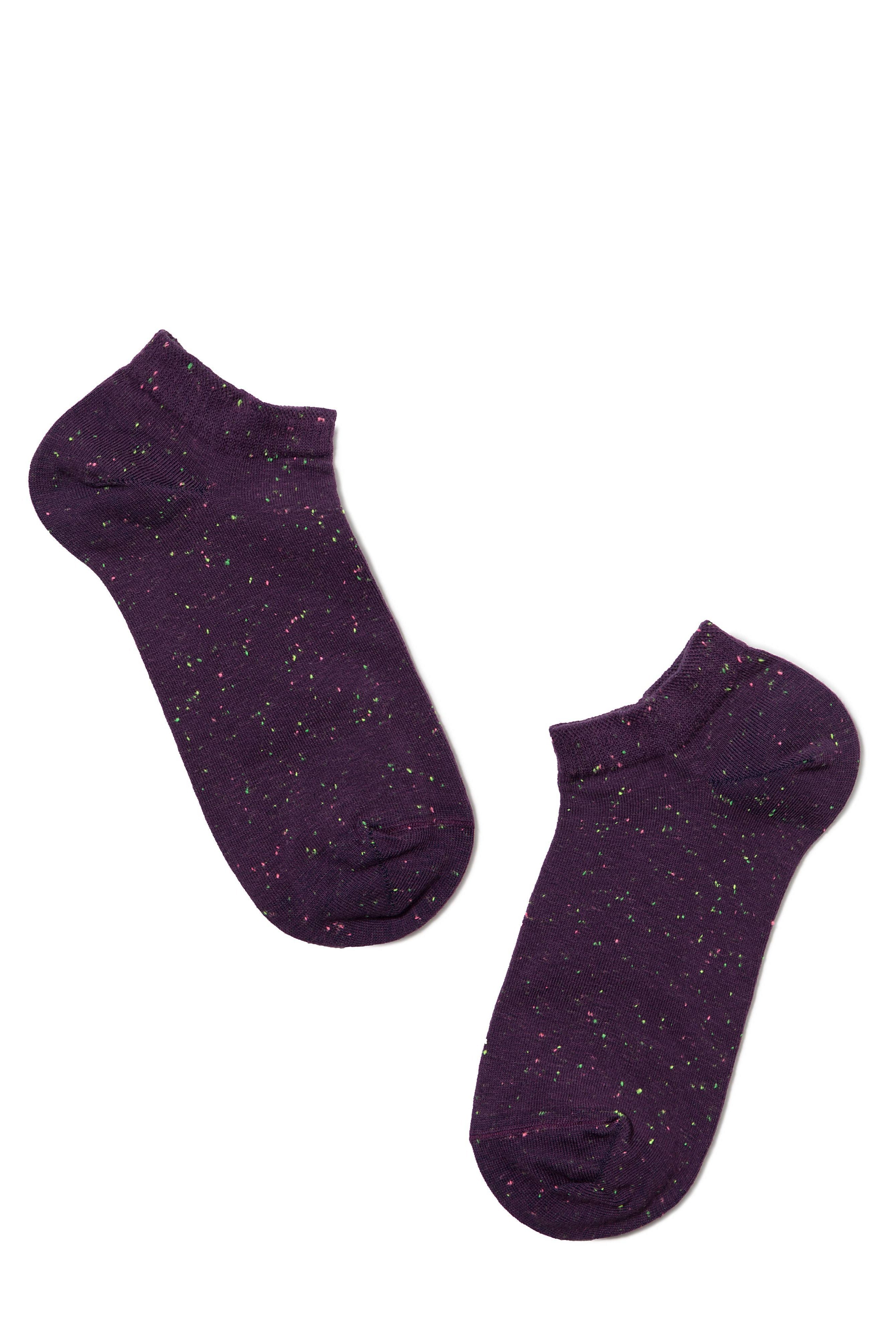 TheRanok.com Cotton Ankle Socks Conte Active - 085 Knitted Colorful Pixels — detail close-up