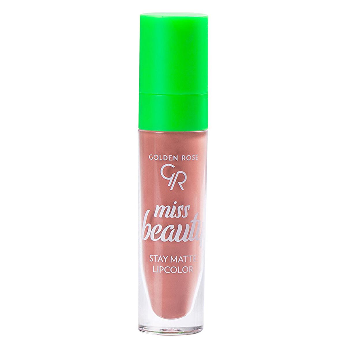 Golden Rose Miss Beauty Stay Matte Lipcolor: Long Lasting, Non-Drying, Intense Color Lipstick - Warm Kiss Shade