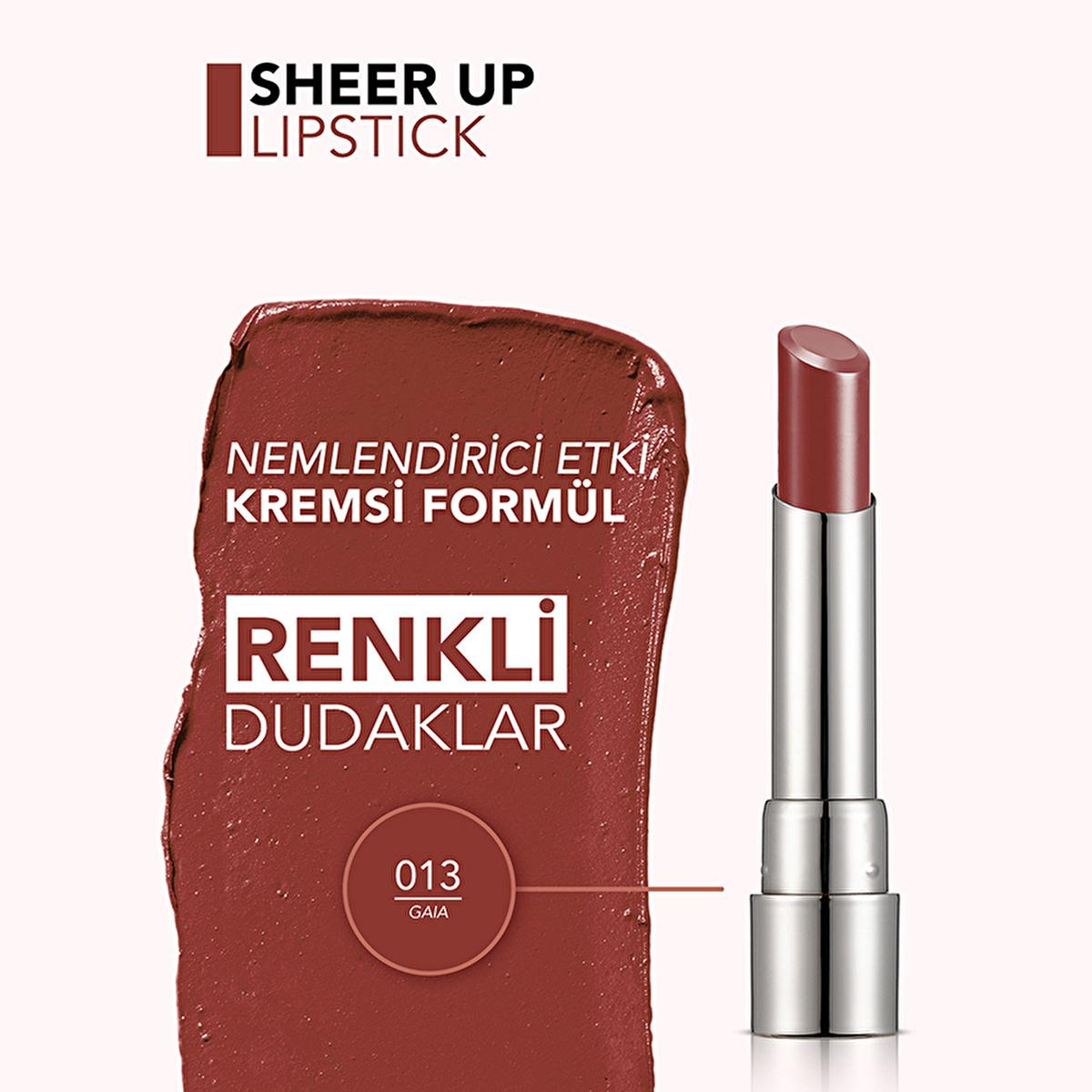 Flormar Sheer Up Gaia: Moisturizing Semi-Transparent Lipstick for Natural, Glossy Lip Color | Hydrating, Lightweight & Creamy