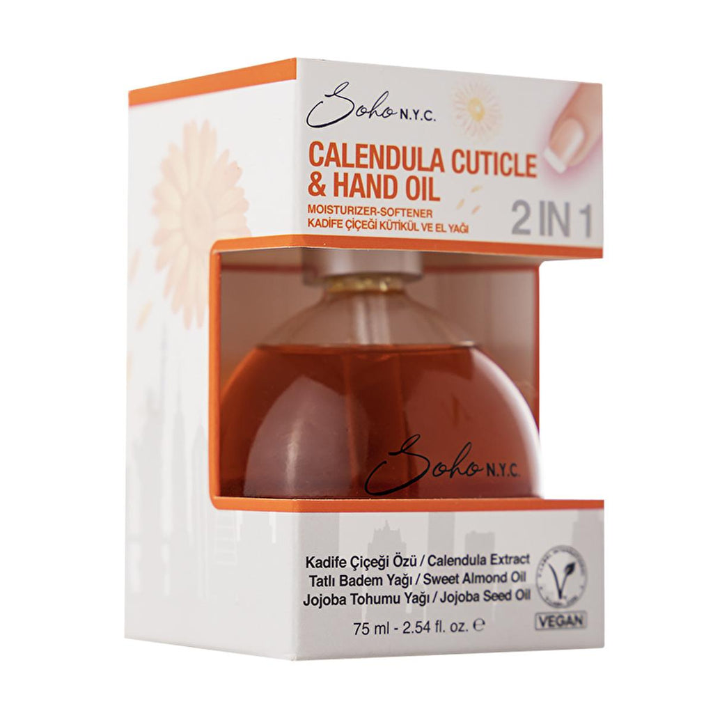 Soho N.Y.C. Calendula Cuticle and Hand Oil - Nourishing Skincare for Dry Cuticles and Hands