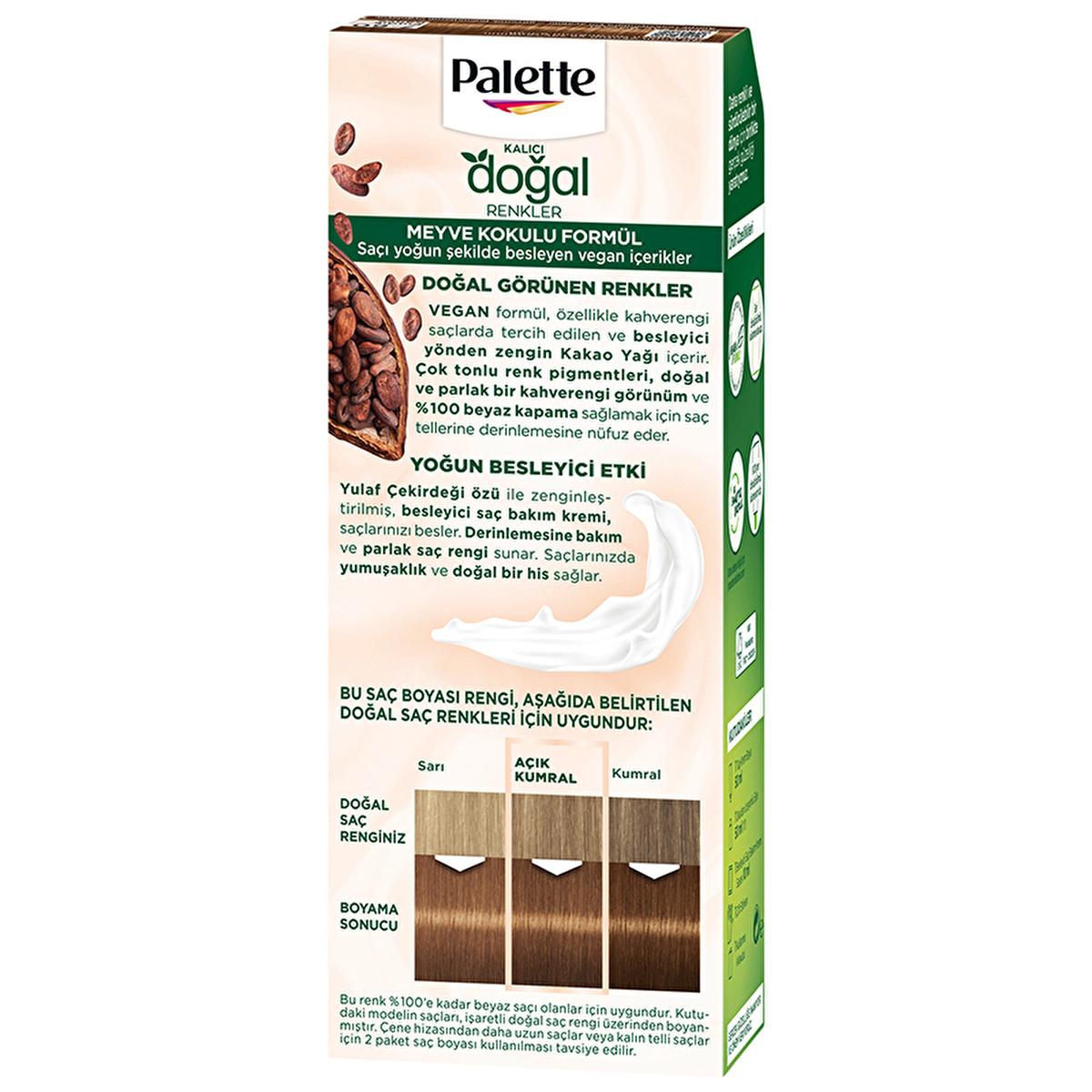 Palette Natural Hair Dye - Long-lasting Color with Natural Ingredients - 7-60 Fındık Kahve