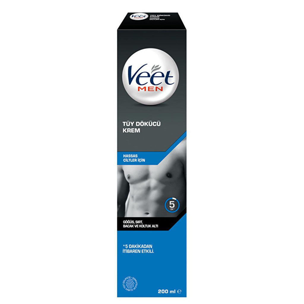 Veet Men Hair Removal Cream for Sensitive Skin - 6.76 fl oz, Gentle & Effective