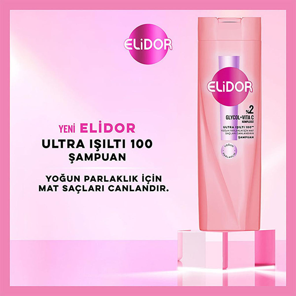 Elidor Ultra Shine Hair Care Shampoo - 100 Hours of 5x More Shine, Intensive Nourishment for Damaged Hair