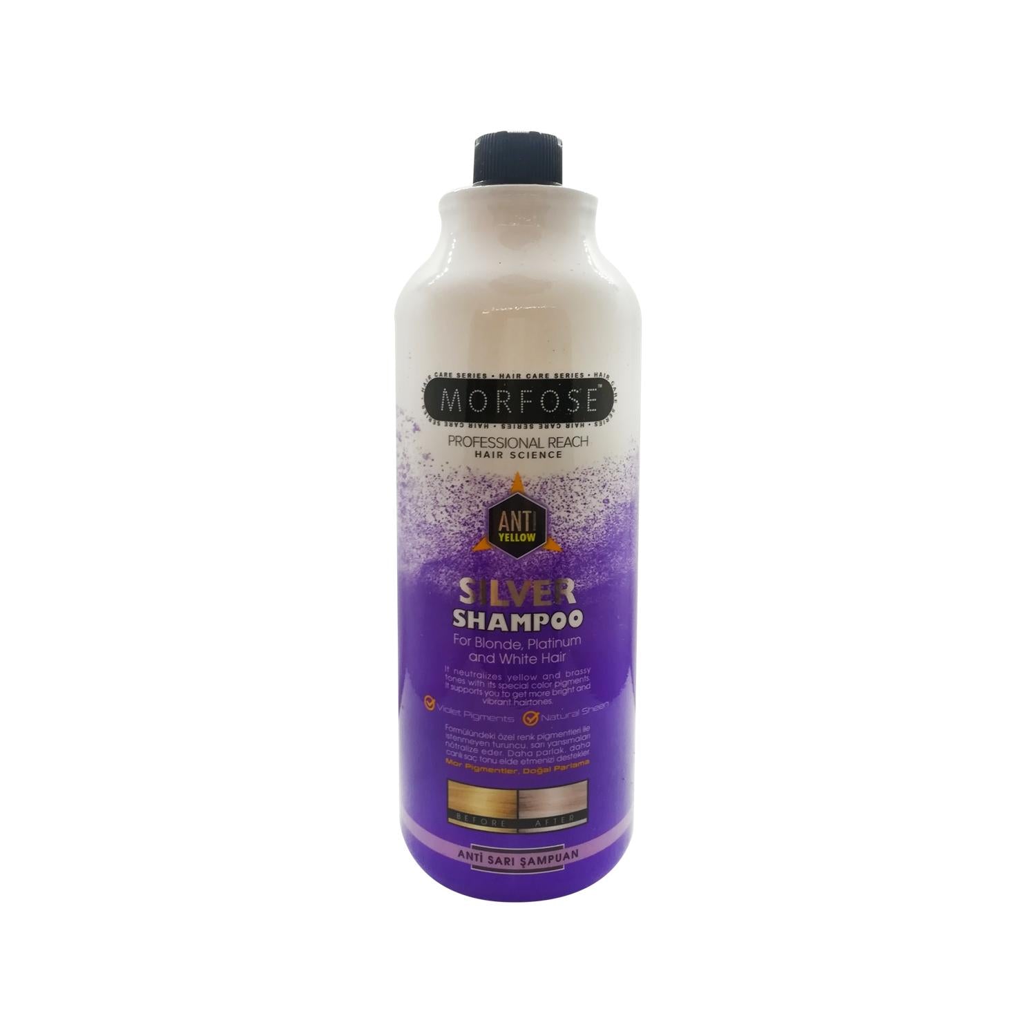 Morfose Silver Shampoo 1000ml - Silver-Infused Hair Care for Healthy Scalp & Shine