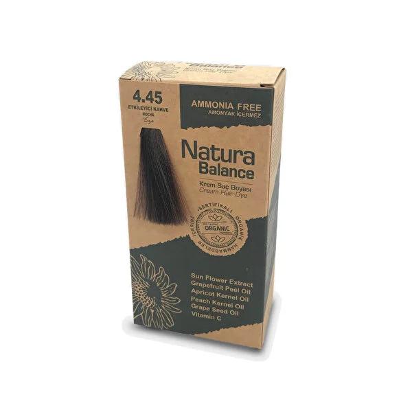 Natura Balance Coffee Brown Hair Dye 4.45 - Ammonia Free Cream Formula for Natural-Looking Color at Home