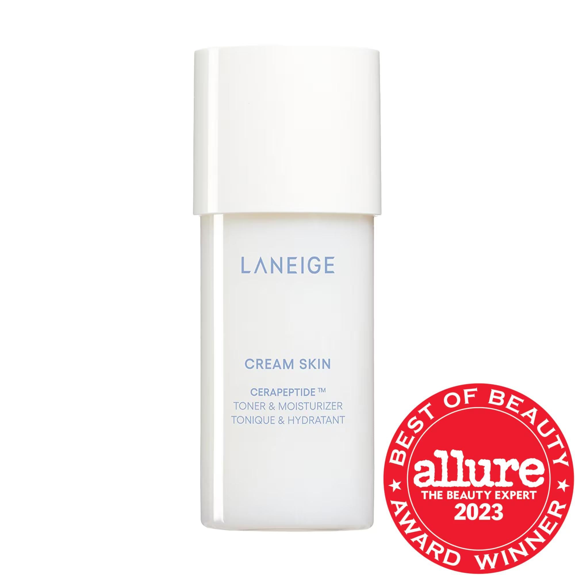 Laneige Cream Skin Toner & Moisturizer: Hydrating Ceramide Peptide Korean Skincare for Dry, Sensitive Skin | Refillable for Radiant, Firming Hydration