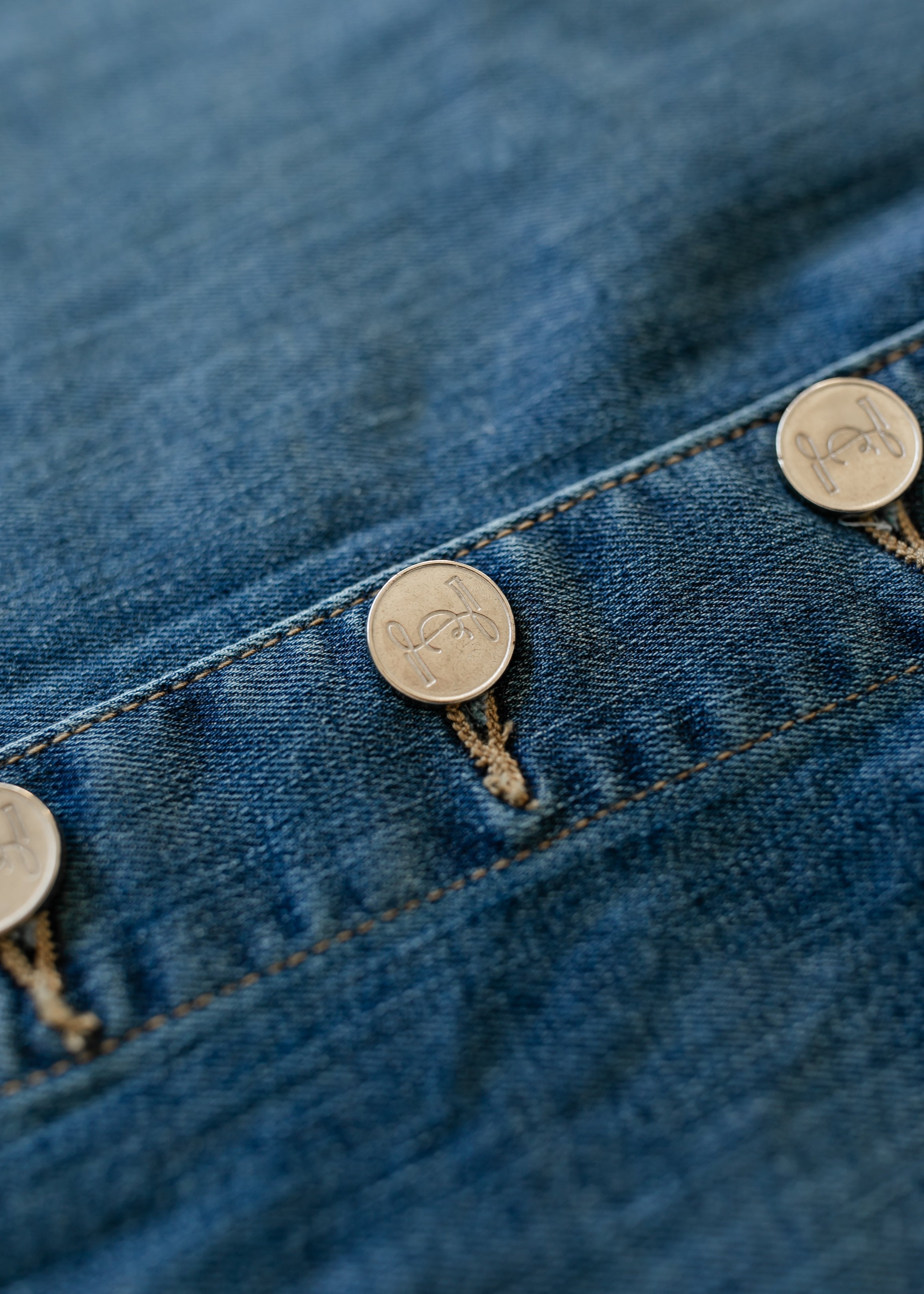 Inherit Co. Zana Front Button Denim Midi Skirt - FINAL SALE — side view