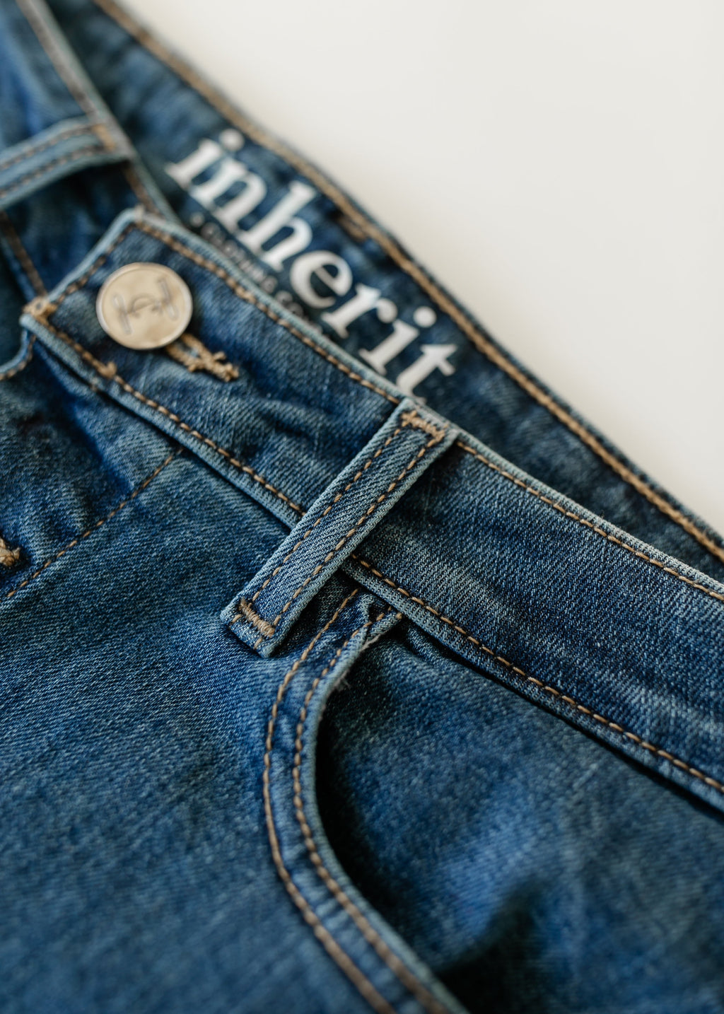 Inherit Co. Zana Front Button Denim Midi Skirt - FINAL SALE — back view