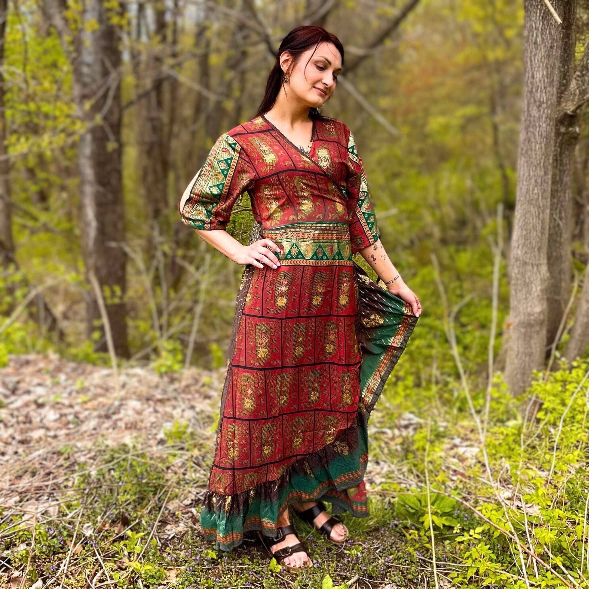 Darn Good Yarn Zaria One-of-a-Kind Wrap Dress – Handmade, Sustainable, Stunning — comparison shot