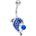 BodyCandy Blue Gem Delightful Dolphin Belly Ring — main product shot