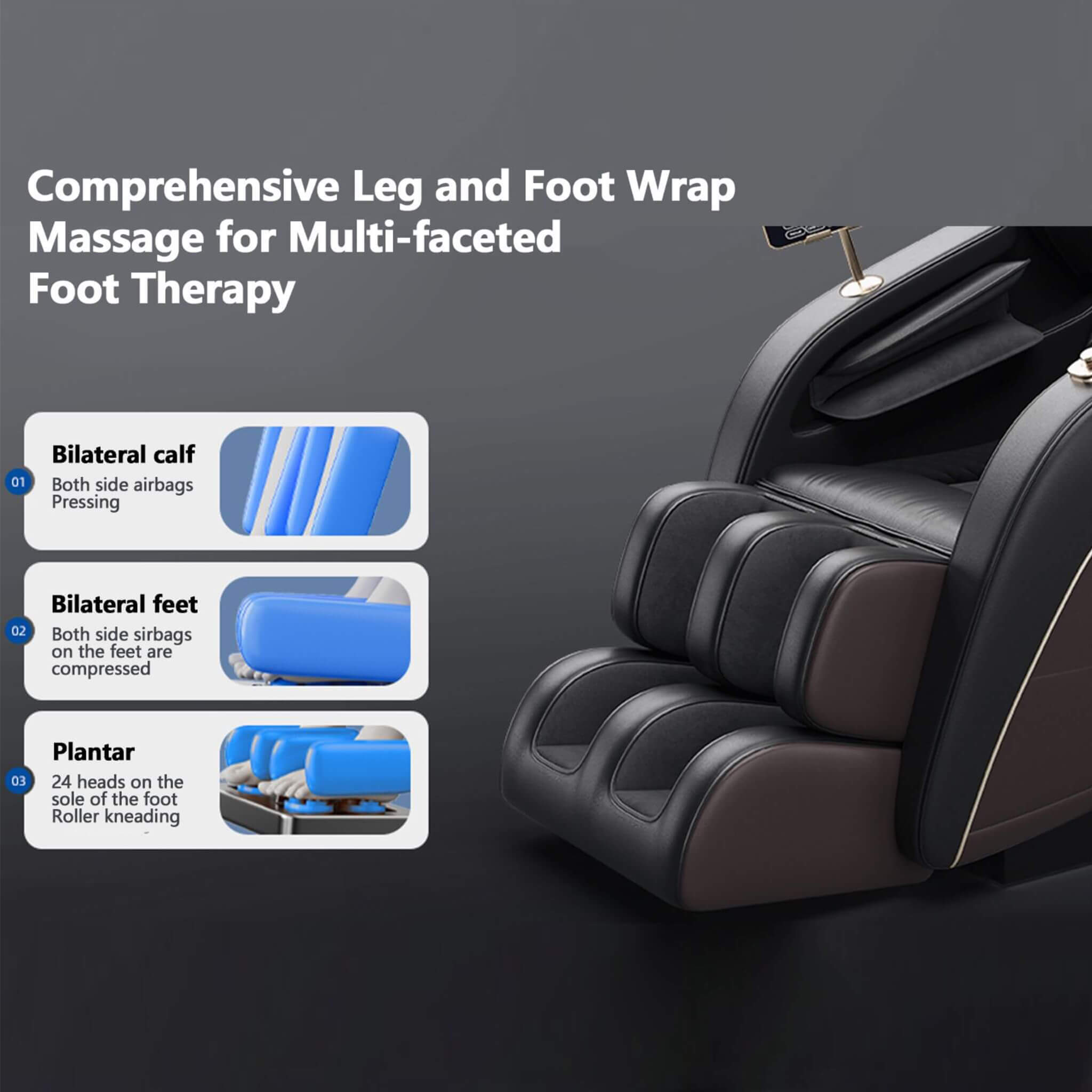 Airvana Infinity Zero-Gravity Heated Massage Chair With SL Track And Built-In Speakers (SAK46029) – SAKSBY WHOLESALE, view 13