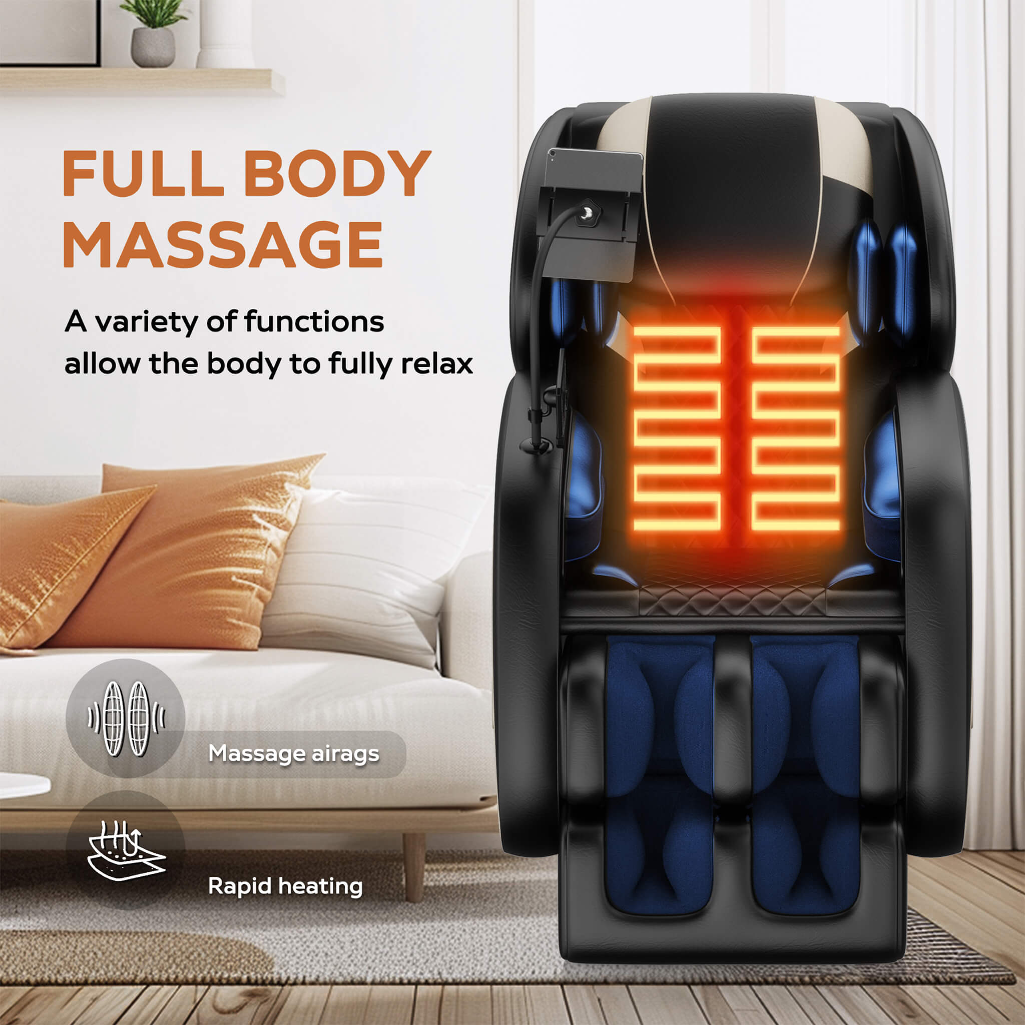 Airvana Sovereign Zero-Gravity Massage Chair With Six Massage Rollers (SAK32089) – SAKSBY WHOLESALE, view 8
