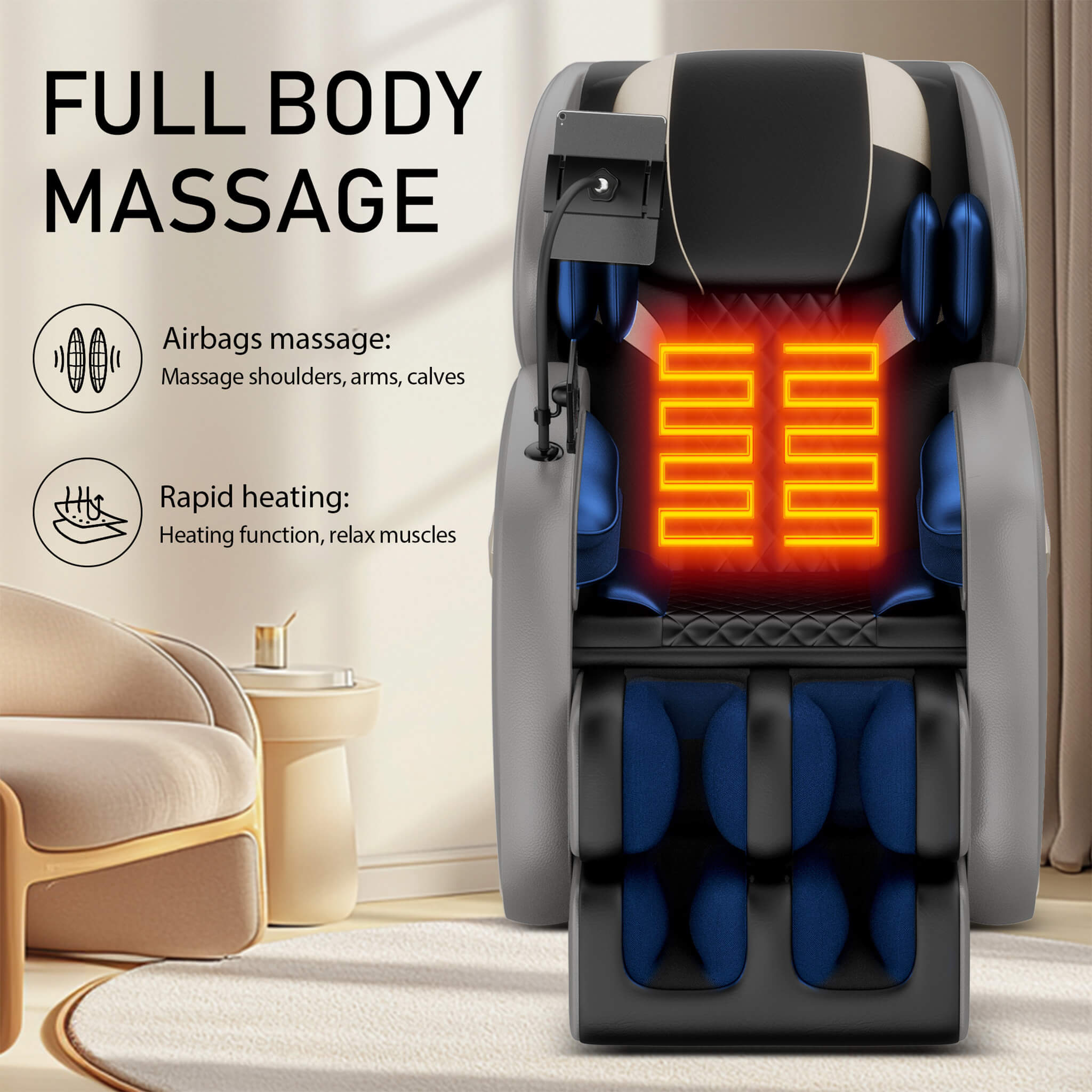 Airvana Opulence Zero-Gravity Massage Recliner Chair With Bluetooth Audio (SAK31972) – SAKSBY WHOLESALE, view 5