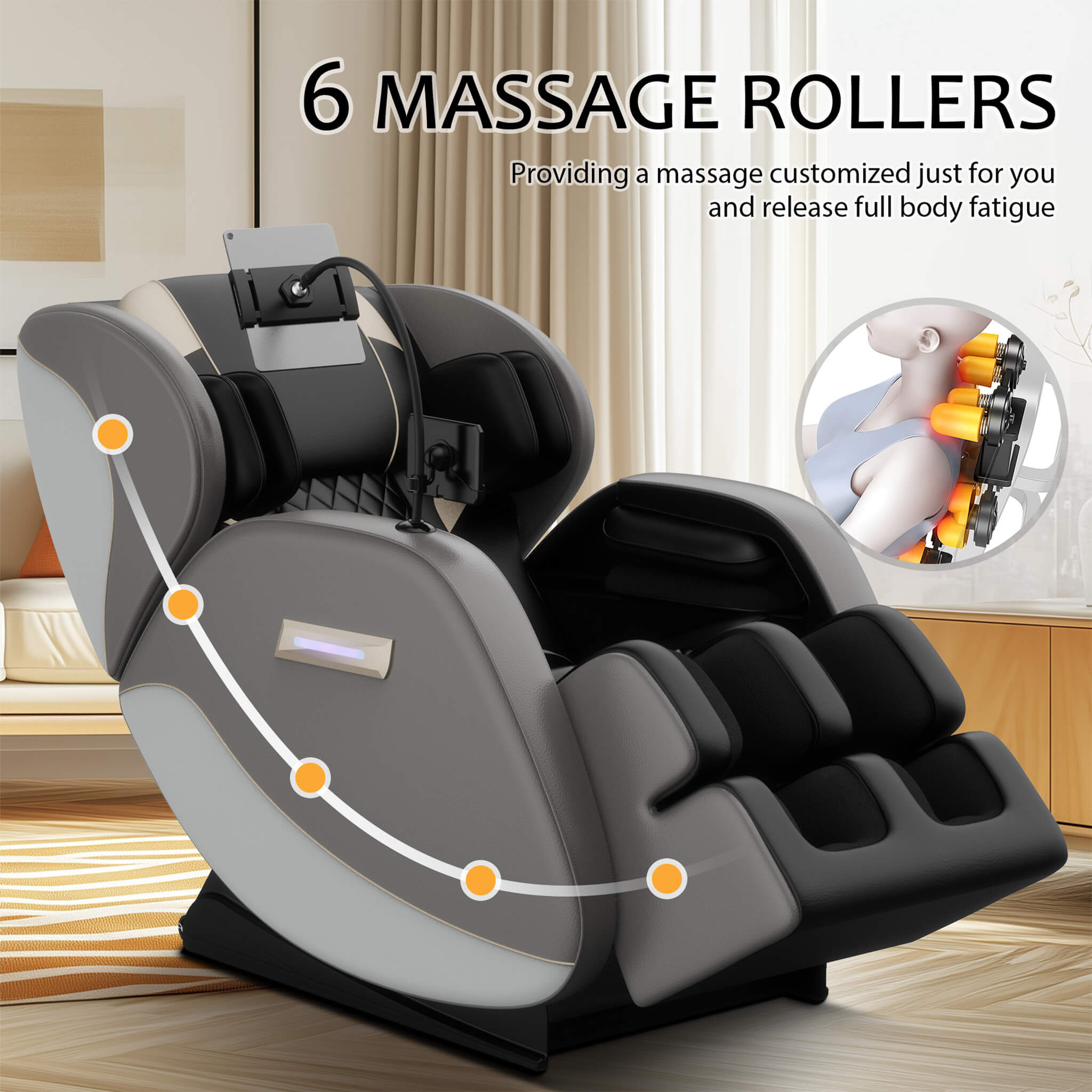 Airvana Opulence Zero-Gravity Massage Recliner Chair With Bluetooth Audio (SAK31972) – SAKSBY WHOLESALE, view 8