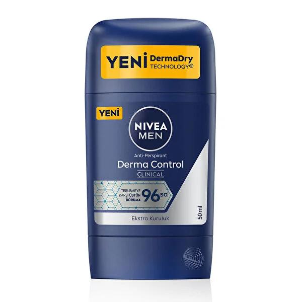 Nivea Men Anti-Perspirant Deodorant Stick Dermo Control Clinical - Long Lasting Protection for Men - 96 Hour Sweat and Odor Control