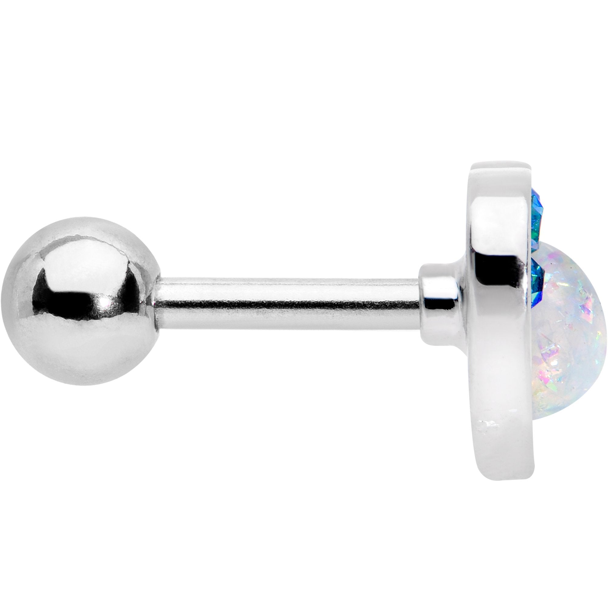 BodyCandy 16G 1/4 Pink Faux Opal Paw Print Heart Cartilage Tragus Earring — lifestyle context