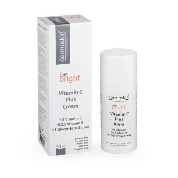 Dermoskin Be Bright Vitamin C Plus Cream - Paraben-Free, Fragrance-Free Face Cream for All Skin Types