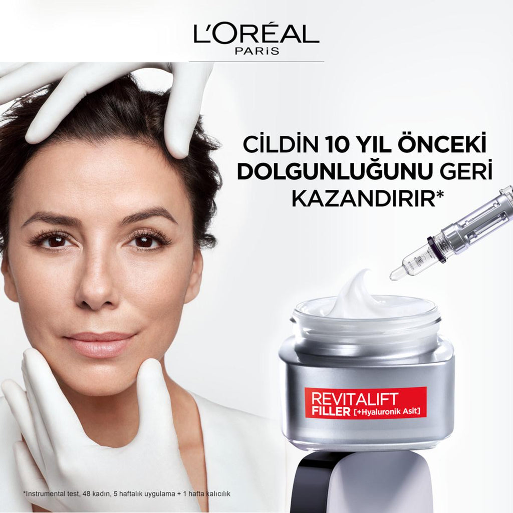 L'Oreal Paris Revitalift Filler Hyaluronic Acid Anti-Aging Day Cream: Intense Hydration, Wrinkle Filler & Skin Plumping for Youthful Radiance