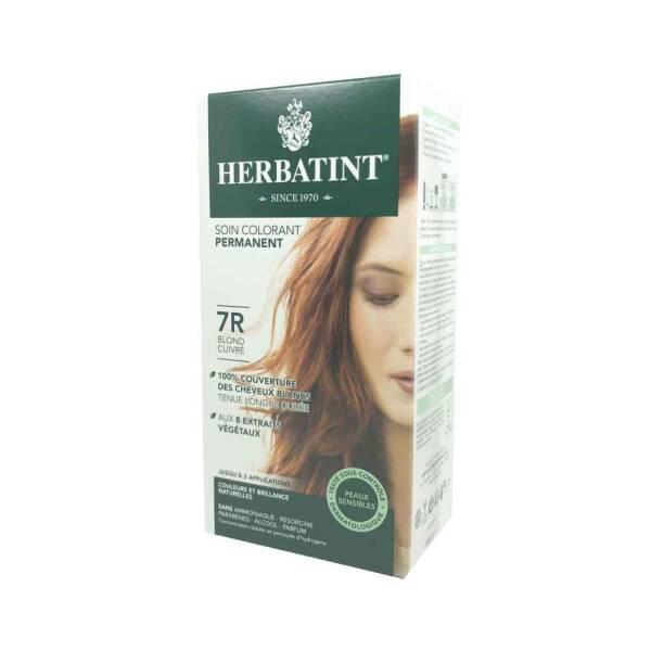Herbatint Copper Blonde Herbal Hair Dye - Natural, Gentle Gray Hair Coverage with Aloe Vera - Ammonia & Paraben Free (7R Blond Cuivre)