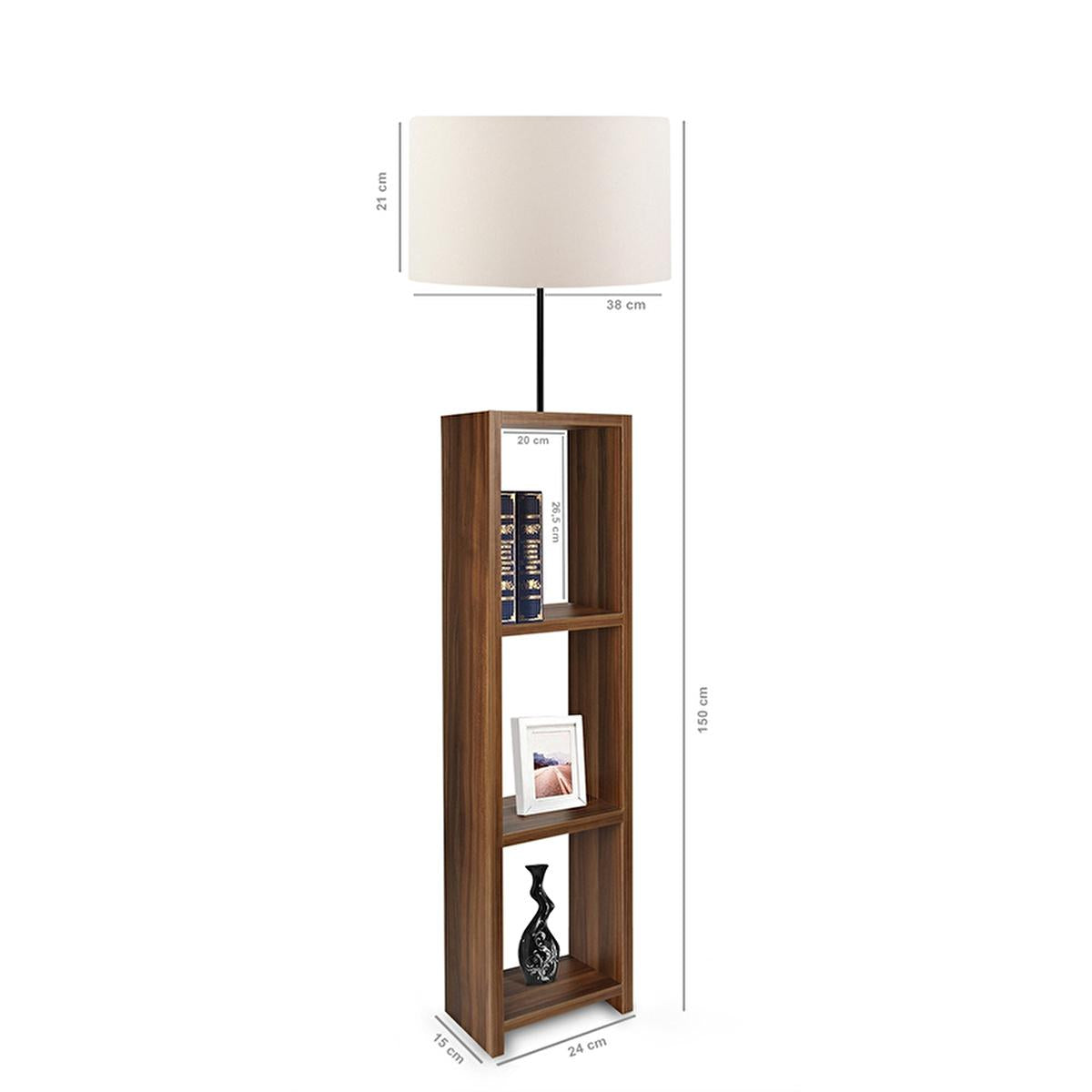Homing Decorative Floor Lamp with 3-Shelf Storage - Modern Lighting Solutions for Home & Office
