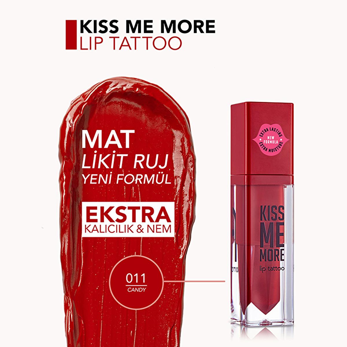 Flormar Kiss Me More Extra Long-Lasting Liquid Matte Lipstick 011 Candy - Moisturizing