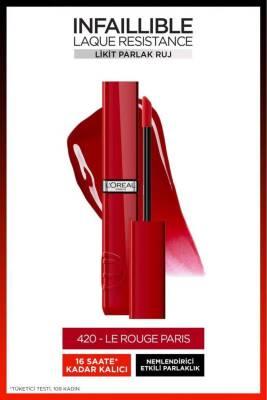 Loreal Paris Infaillible: Rouge Paris Liquid Lipstick - Intense Color, Long Lasting Glossy Shine - Vibrant Red Liquid Lipstick