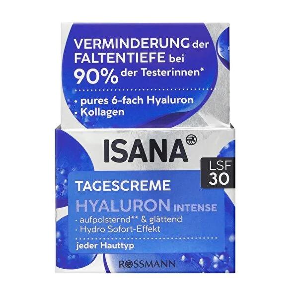 Isana Hyaluron Intense SPF 30 Day Cream: Anti-Aging Hydrating Face Moisturizer - Wrinkle Reduction & Sun Protection for All Skin Types