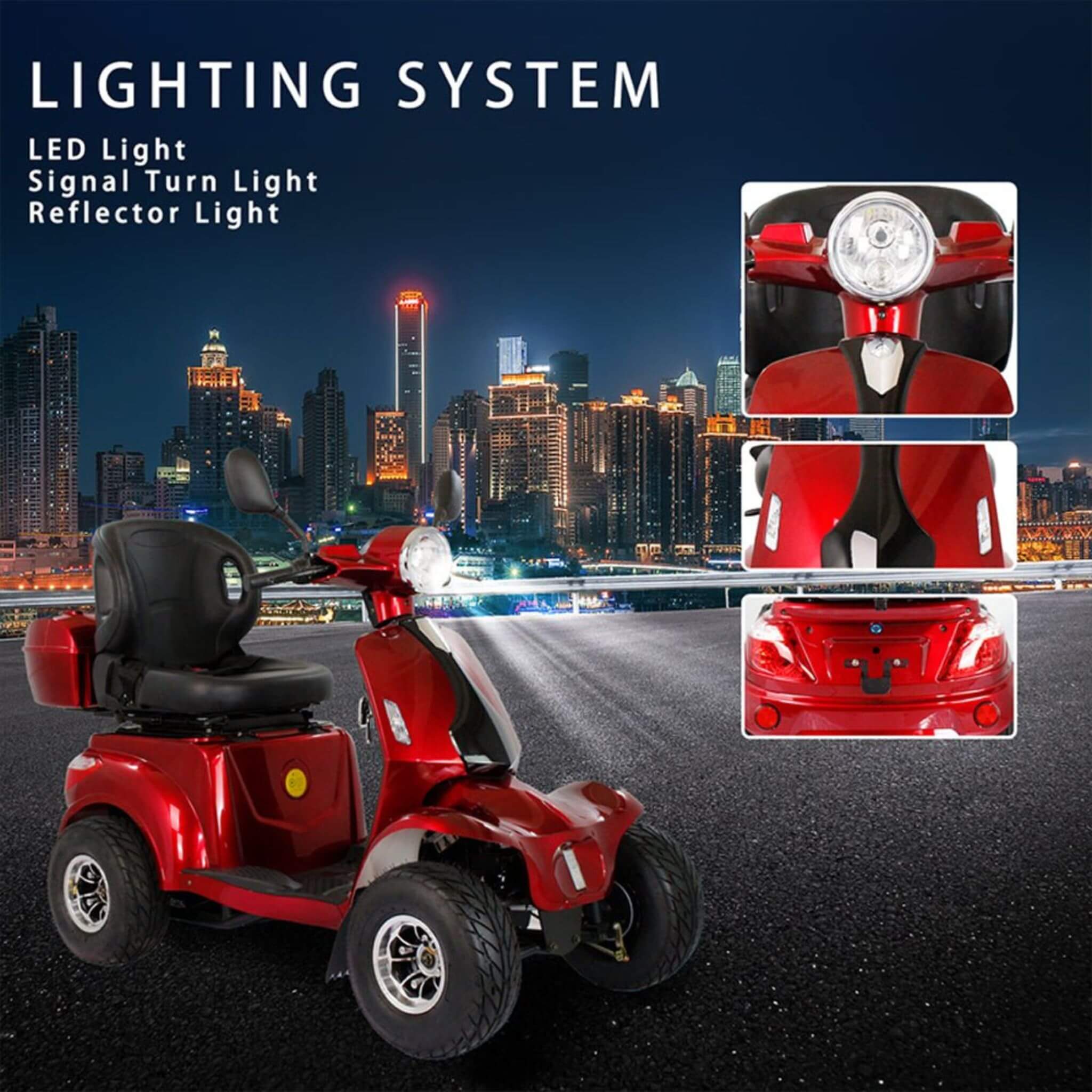 Zvg 4-Wheel 60V/20AH Electric Golf Senior Travel Mobility Scooter For Adults, 440LBS (SAK91582) – SAKSBY WHOLESALE, view 8