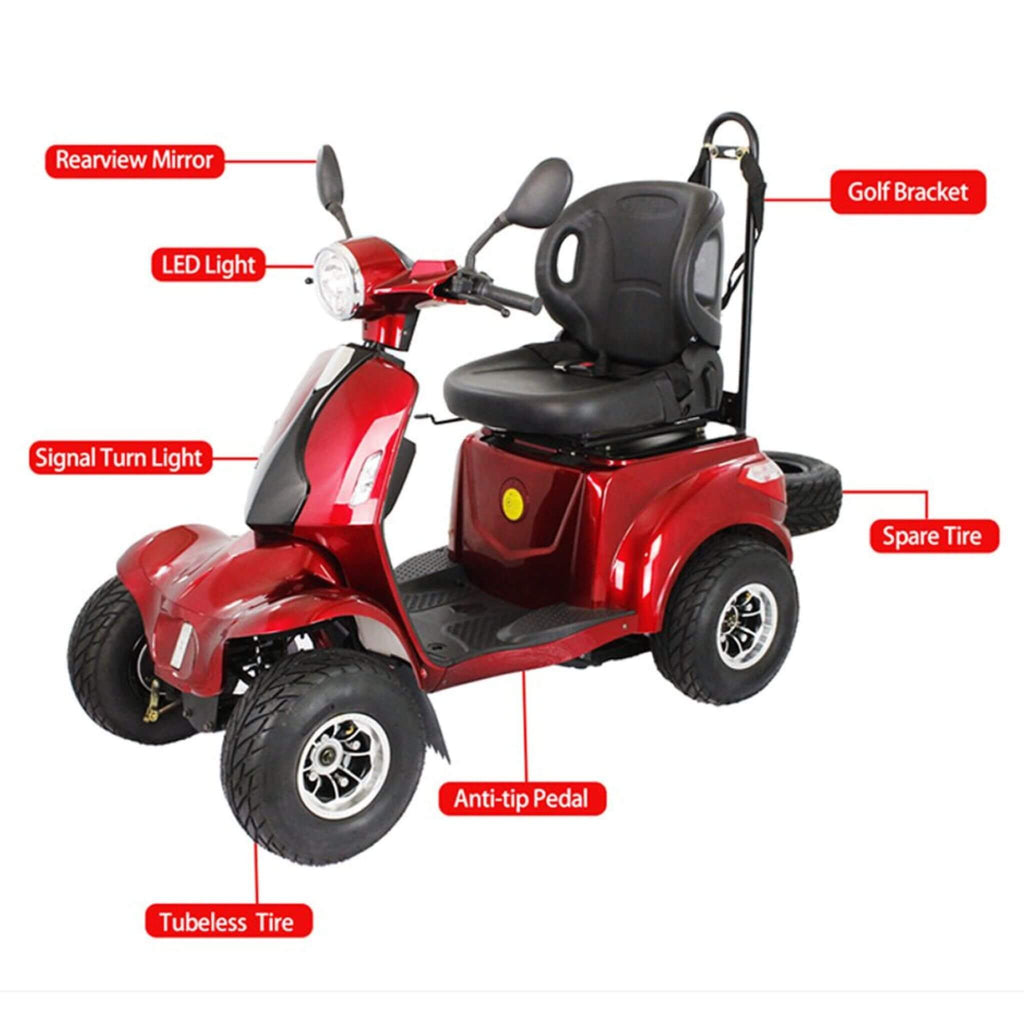 Zvg 4-Wheel 60V/20AH Electric Golf Senior Travel Mobility Scooter For Adults, 440LBS (SAK91582) – SAKSBY WHOLESALE, view 7