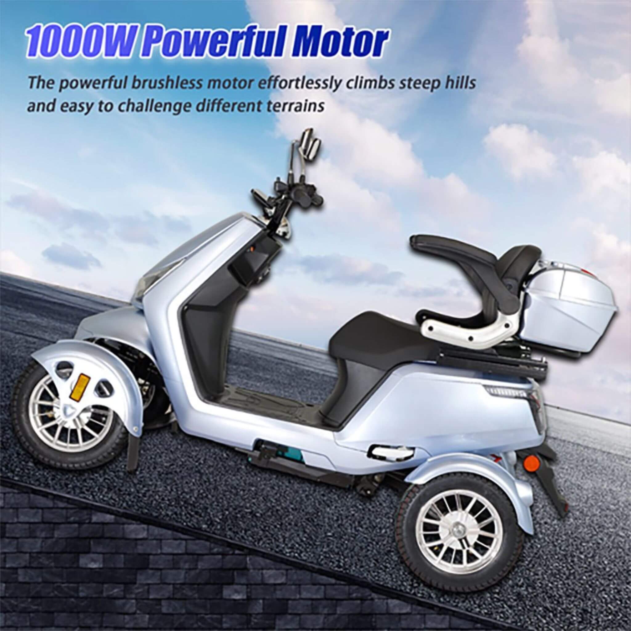 Zvg Heavy-Duty 1000W 60V/20AH 330LBS Four-Wheel All-Terrain Travel Mobility Scooter [SN-4L] (SAK97245) – SAKSBY WHOLESALE, vi