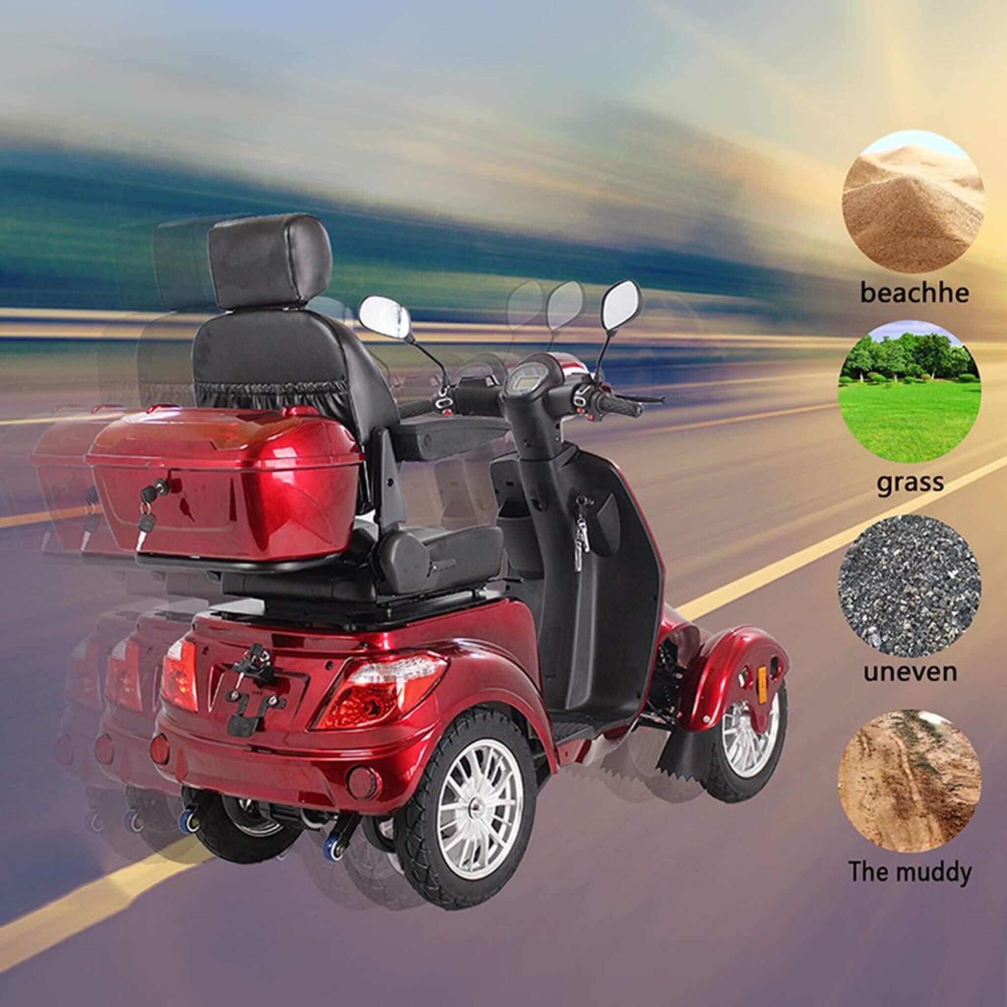 Zvg Premium 800W 4-Wheel Electric Motorized Adults Travel Mobility Scooter For Adults (SAK94712) – SAKSBY WHOLESALE, view 9