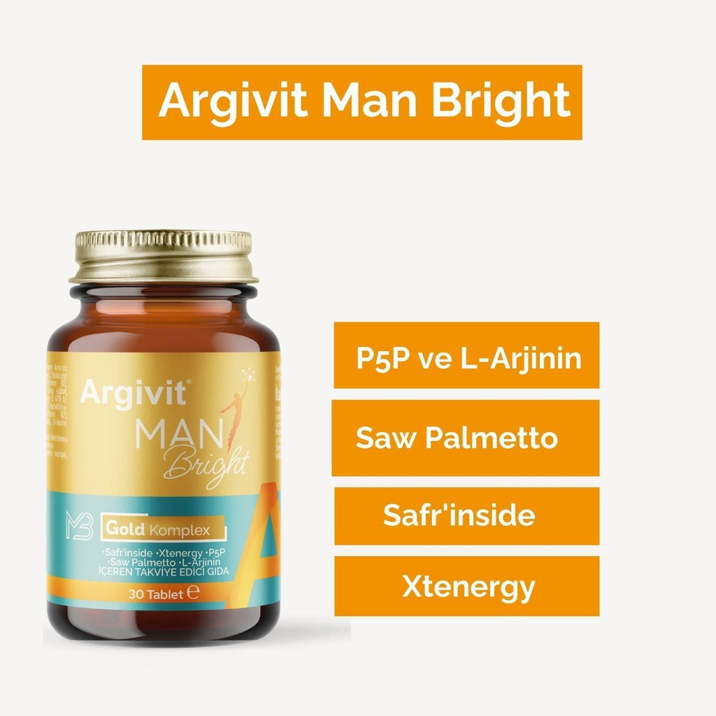 Argivit Men's Health Supplement - Stress Management, Energy & Hair Loss Prevention for Adult Men