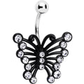 BodyCandy Clear Gem Brazen Black Butterfly Belly Ring — main product shot