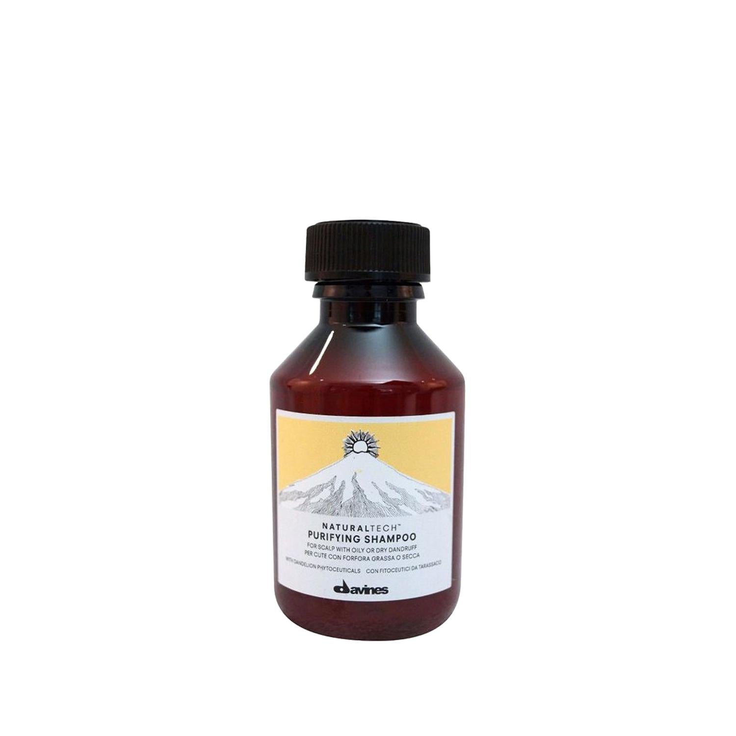 Davines Purifying Anti-Dandruff Shampoo: Eliminate Itchy Scalp & Flakes - Gentle Scalp Cleanse, Travel Size 100ml