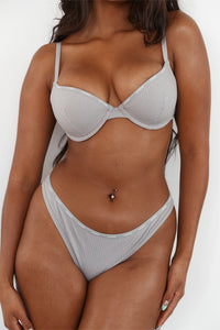 So Soft Ribbed T-Shirt Bra (Set) - Grey