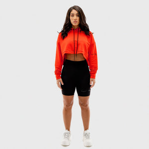 Vibe Crop Hoodie - Orange