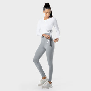 Women's Fitness - Tie Crop Top - Blanc De Blanc