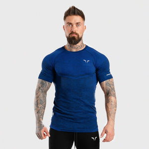 Seamless Dry-Knit Tee - Electro Blue in Half Sleeves